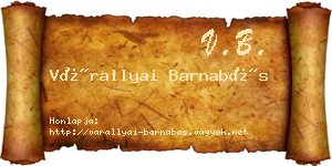 Várallyai Barnabás névjegykártya